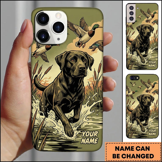 Maxcorners Dynamic Marshland Retriever Duck Hunting Multiple Dog Breeds Personalized Name Phone Case