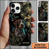 Maxcorners Neon Woodland Hunting Retriever Duck Hunting Multiple Dog Breeds Personalized Name Phone Case