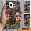 Maxcorners American Flag Duck Retriever Duck Hunting Multiple Dog Breeds Personalized Name Phone Case