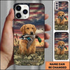 Maxcorners American Flag Duck Retriever Duck Hunting Multiple Dog Breeds Personalized Name Phone Case