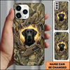 Maxcorners Golden Flying Mallard Emblem Duck Hunting Multiple Dog Breeds Personalized Name Phone Case