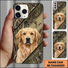 Maxcorners Diagonal Camo Retriever Portrait Duck Hunting Multiple Dog Breeds Personalized Name Phone Case
