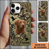 Maxcorners Flying Duck Camo Silhouette Duck Hunting Multiple Dog Breeds Personalized Name Phone Case