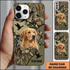 Maxcorners Flying Duck Camo Silhouette Duck Hunting Multiple Dog Breeds Personalized Name Phone Case