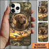 Maxcorners Sunset Waterfowl Retriever Frame Duck Hunting Multiple Dog Breeds Personalized Name Phone Case