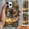 Maxcorners Sunset Waterfowl Retriever Frame Duck Hunting Multiple Dog Breeds Personalized Name Phone Case