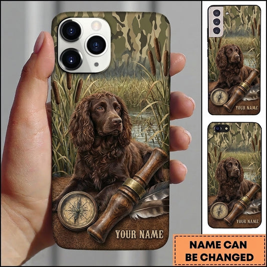 Maxcorners Vintage Compass Hunting Retriever Duck Hunting Multiple Dog Breeds Personalized Name Phone Case