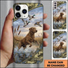 Maxcorners Flying Ducks Water Splash Duck Hunting Multiple Dog Breeds Personalized Name Phone Case