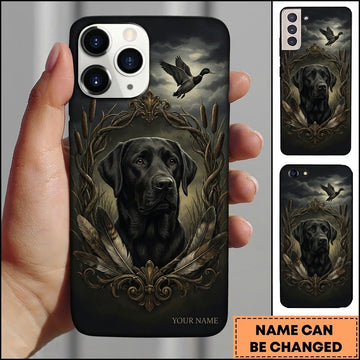 Maxcorners Dark Ornamental Retriever Crest Duck Hunting Multiple Dog Breeds Personalized Name Phone Case