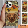 Maxcorners Sunset Camo Waterfowl Emblem Duck Hunting Multiple Dog Breeds Personalized Name Phone Case