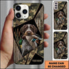 Maxcorners Geometric Camo Duck Retriever Duck Hunting Multiple Dog Breeds Personalized Name Phone Case