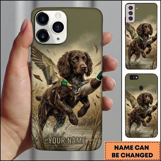 Maxcorners Action Flying Mallard Retrieval Duck Hunting Multiple Dog Breeds Personalized Name Phone Case