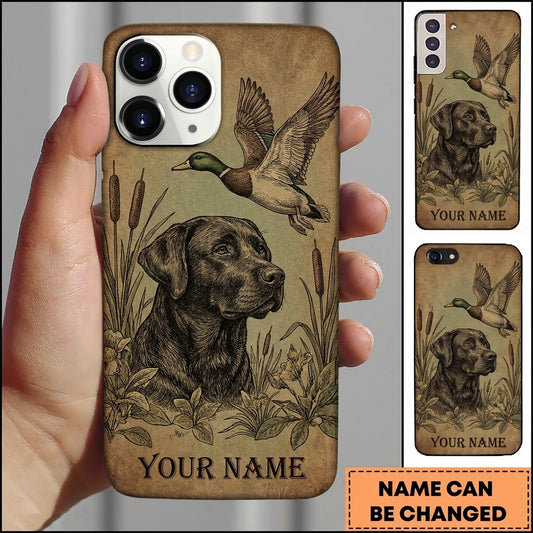 Maxcorners Vintage Sketch Duck Retriever Duck Hunting Multiple Dog Breeds Personalized Name Phone Case