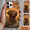 Maxcorners Orange Sunset Retriever Portrait Duck Hunting Multiple Dog Breeds Personalized Name Phone Case