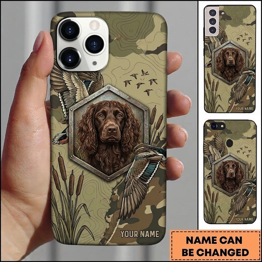 Maxcorners Vintage Marshland Retriever Badge Duck Hunting Multiple Dog Breeds Personalized Name Phone Case