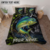 Maxcorners Fishing Lightning Honeycomb Personalized Name Unisex 3D Bedding Set