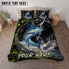 Maxcorners Fishing Lightning Honeycomb Personalized Name Unisex 3D Bedding Set
