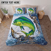 Maxcorners Fishing Icy Water Splash Personalized Name Unisex 3D Bedding Set