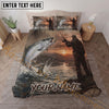 Maxcorners Fishing Sunset Angler Personalized Name Unisex 3D Bedding Set
