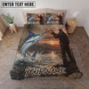 Maxcorners Fishing Sunset Angler Personalized Name Unisex 3D Bedding Set