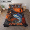 Maxcorners Fishing Skull Sunset Personalized Name Unisex 3D Bedding Set
