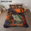 Maxcorners Fishing Skull Sunset Personalized Name Unisex 3D Bedding Set