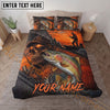 Maxcorners Fishing Skull Sunset Personalized Name Unisex 3D Bedding Set