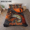 Maxcorners Fishing Skull Sunset Personalized Name Unisex 3D Bedding Set