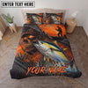 Maxcorners Fishing Skull Sunset Personalized Name Unisex 3D Bedding Set