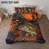 Maxcorners Fishing Skull Sunset Personalized Name Unisex 3D Bedding Set