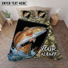Maxcorners Fishing Camouflage Adventure Personalized Name Unisex 3D Bedding Set