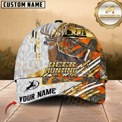 Maxcorners Deer Hunting White Camouflage Denim Personalized Name 3D Cap (4 colors)