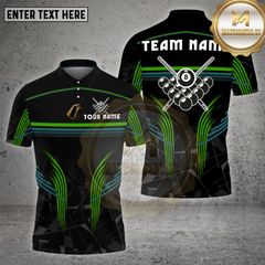 Maxcorners Billiards Modern Stripes 8 Ball Multicolor Options Personalized Name, Team Name Unisex 3D Shirt