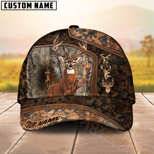 Maxcorners Deer Hunting Fukin Cap Camo Forest Personalized Name 3D Cap (6 Colors)