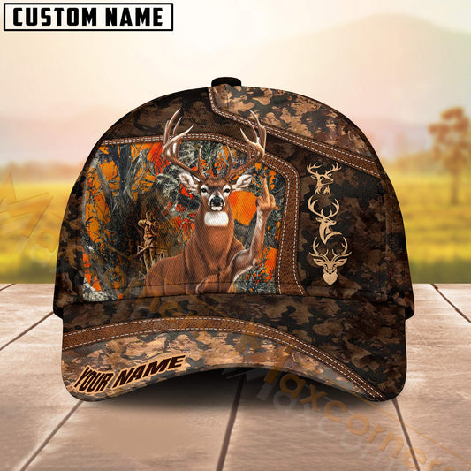 Maxcorners Deer Hunting Fukin Cap Camo Forest Personalized Name 3D Cap (6 Colors)