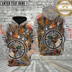 Maxcorners Duck Hunting Camo Target Scope Hoodie Multi Options Personalized Name, Team Name 3D Shirt