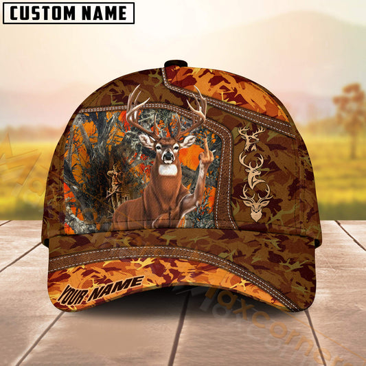 Maxcorners Deer Hunting Fukin Cap Camo Forest Personalized Name 3D Cap (6 Colors)