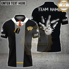 Maxcorners Bowling Classic Strike Shield Design Multi Options Personalized Name, Team Name 3D Shirt