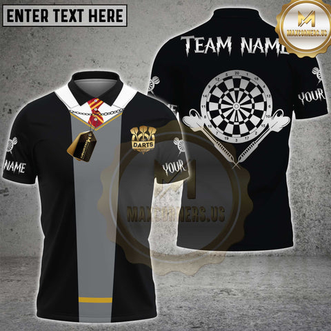 Maxcorners Darts Classic Strike Shield Design Multi Options Personalized Name, Team Name 3D Shirt