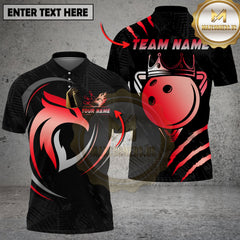 Maxcorners Bowling Royal Gold Eagle Crown Black Pattern Multioptions Personalized Name, Team Name Unisex 3D Shirt