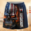 Maxcorners Bowling Patriotic Skull Custom Personalized 3D Skort, Skirts With Shorts