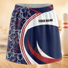 Maxcorners Bowling Navy Red White Swoosh Personalized 3D Skort, Skirts With Shorts