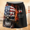 Maxcorners Bowling Patriotic Skull American Flag Personalized 3D Skort, Skirts With Shorts