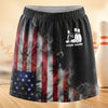 Maxcorners Bowling Distressed American Flag Personalized 3D Skort, Skirts With Shorts