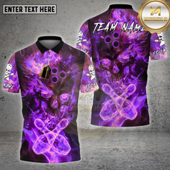 Maxcorners Bowling Fire Skull Flame Effect Multioptions Personalized Name, Team Name Unisex 3D Shirt (4 Colors)