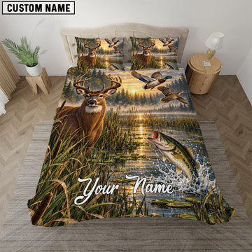 Maxcorners Personalized Wildlife Hunting Bedding Big Game Hunting Gift for Hunter