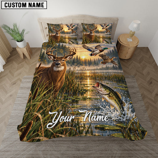 Maxcorners Personalized Wildlife Hunting Bedding Big Game Hunting Gift for Hunter