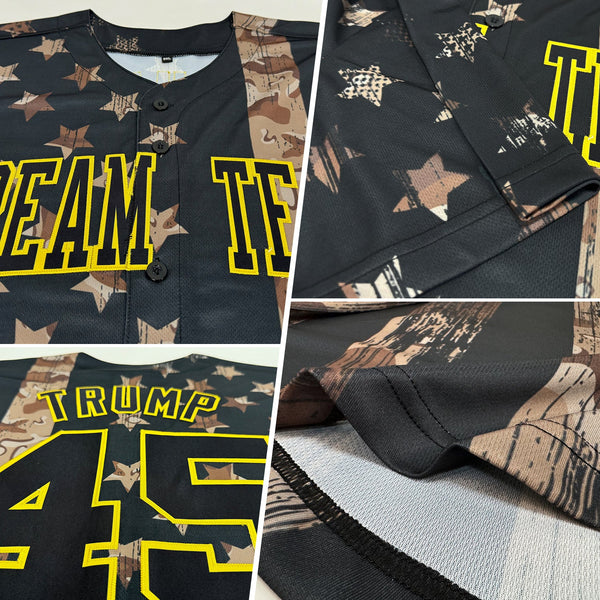 Maxcorners Custom Camo Royal Red-White 3D Salute To Service American Flag Premium Baseball Jersey LM0210