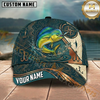 Maxcorners Compass and Contour Lines Design Custom Name Fishing Cap