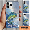 Maxcorners Fishing Phone Case Coastal Angler Artwork Custom Name Phone Case